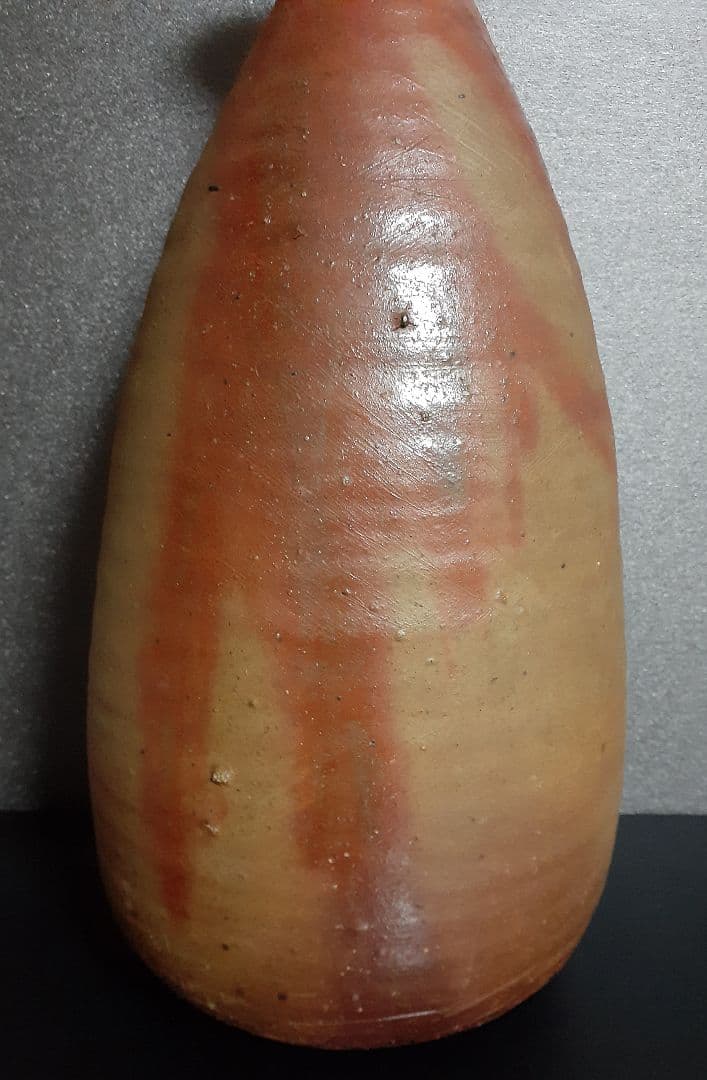 大作】岡山県重要無形文化財保持者 備前焼【伊勢崎満】造 窯変 特大舟