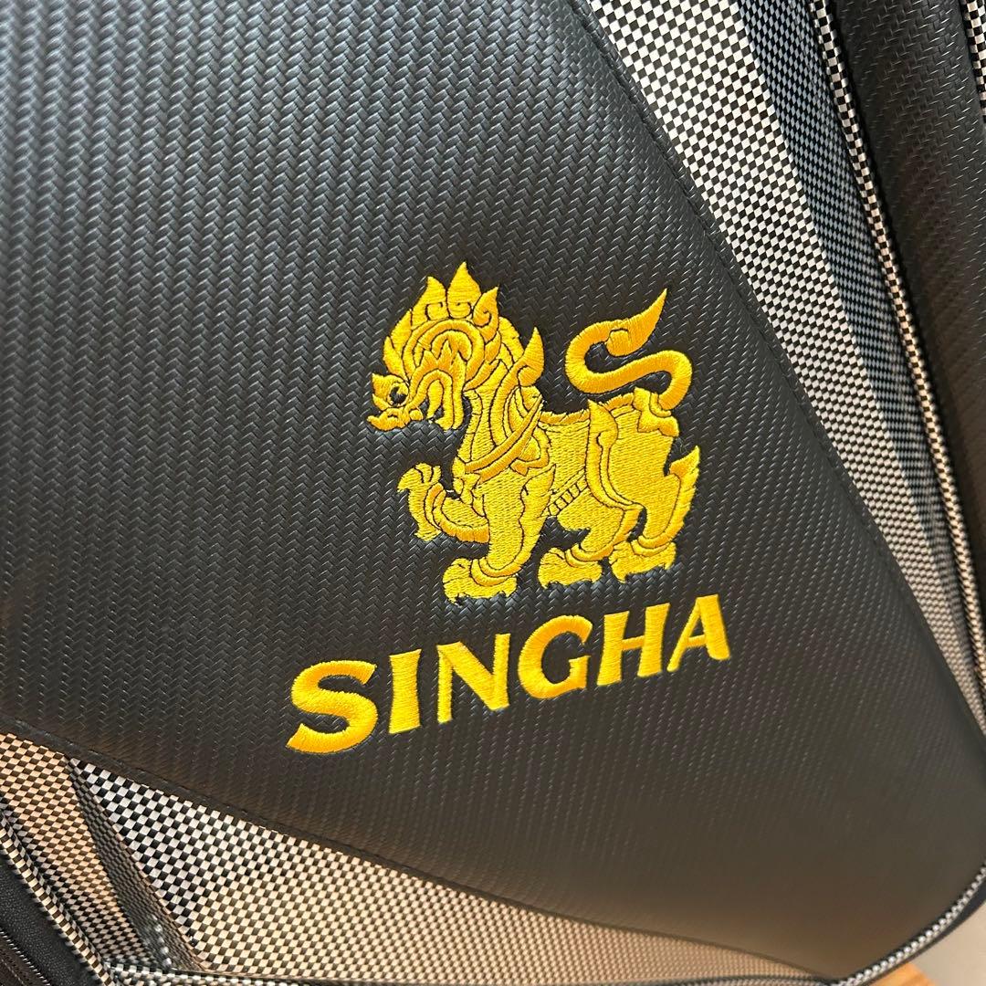 希少・美品】SINGHA シンハービール キャディバッグ ゴルフ カーボン調