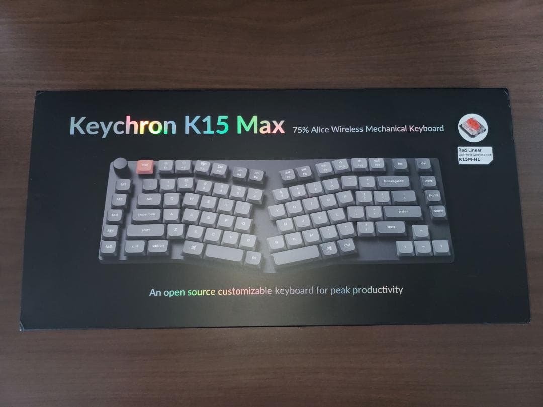 Keychron K15 Max ホットスワップ可能 赤軸 英語配列 Keychron K15 Max QMK/VIA ワイヤレス カスタム・メカニカルキーボード