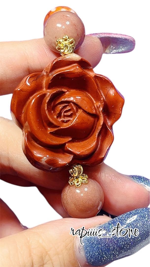 レッドジャスパー×薔薇×アラシャン×満天天珠×日月星天珠 猫ちゃん太極