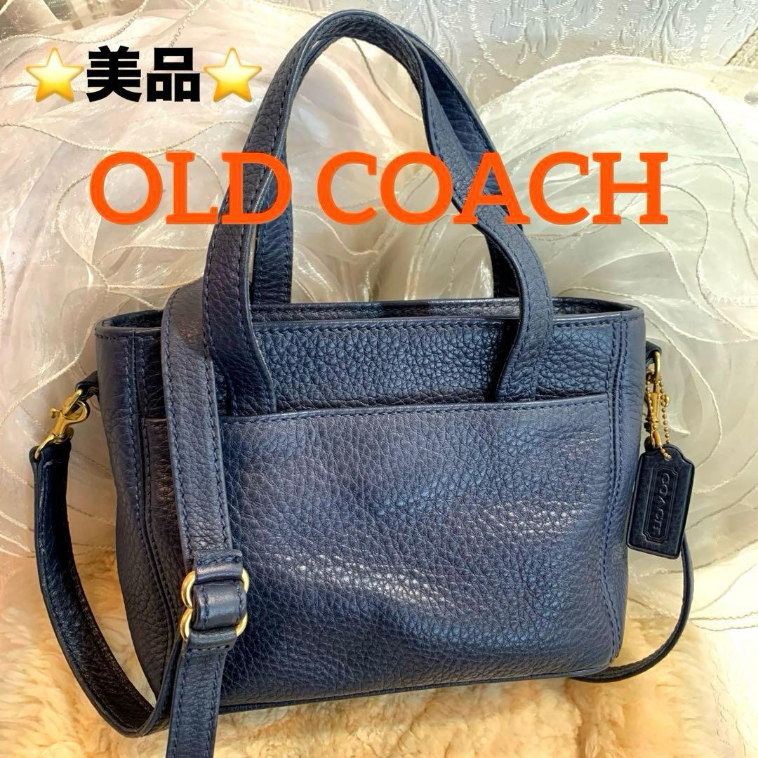 ☆美品☆COACH オールドコーチ 2WAYバッグ レザー ネイビー 4310