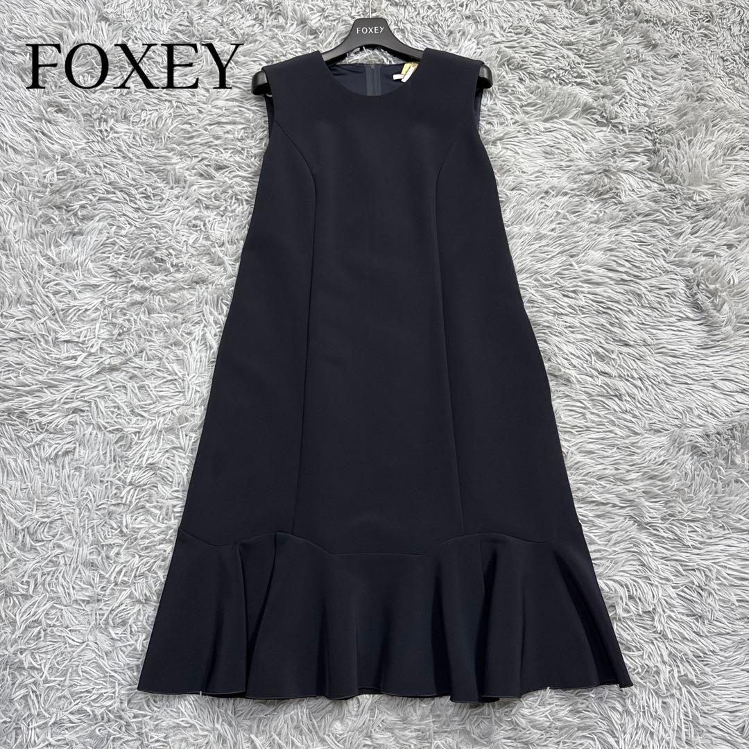 定価7万✨フォクシー フリージア フレアワンピースドレス ミッドナイト
