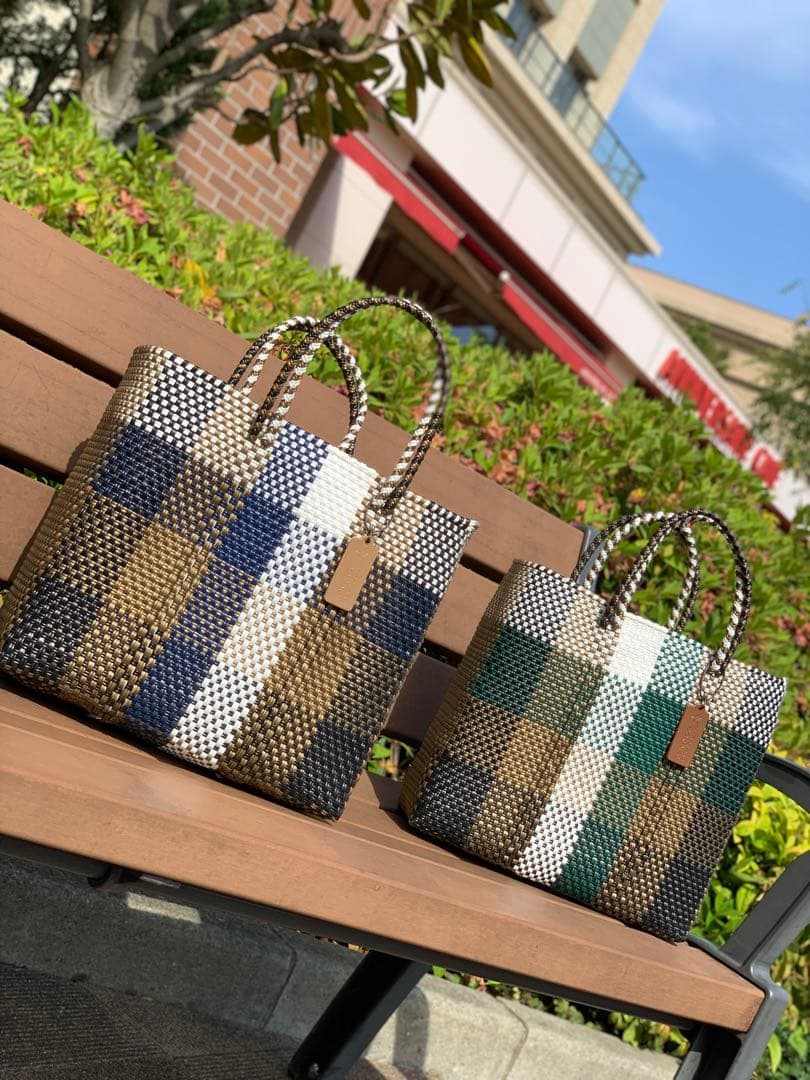 新品 大人気オアハカ産 メルカドバッグ メキシコ Sサイズ ネイビー