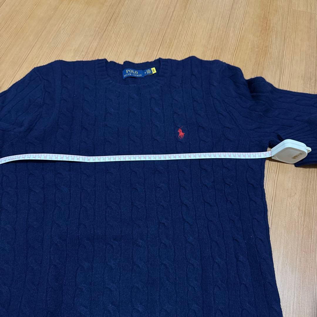 POLO RALPH LAURENカシミヤ混ケーブルニット ネイビー 1回着用 - メルカリ