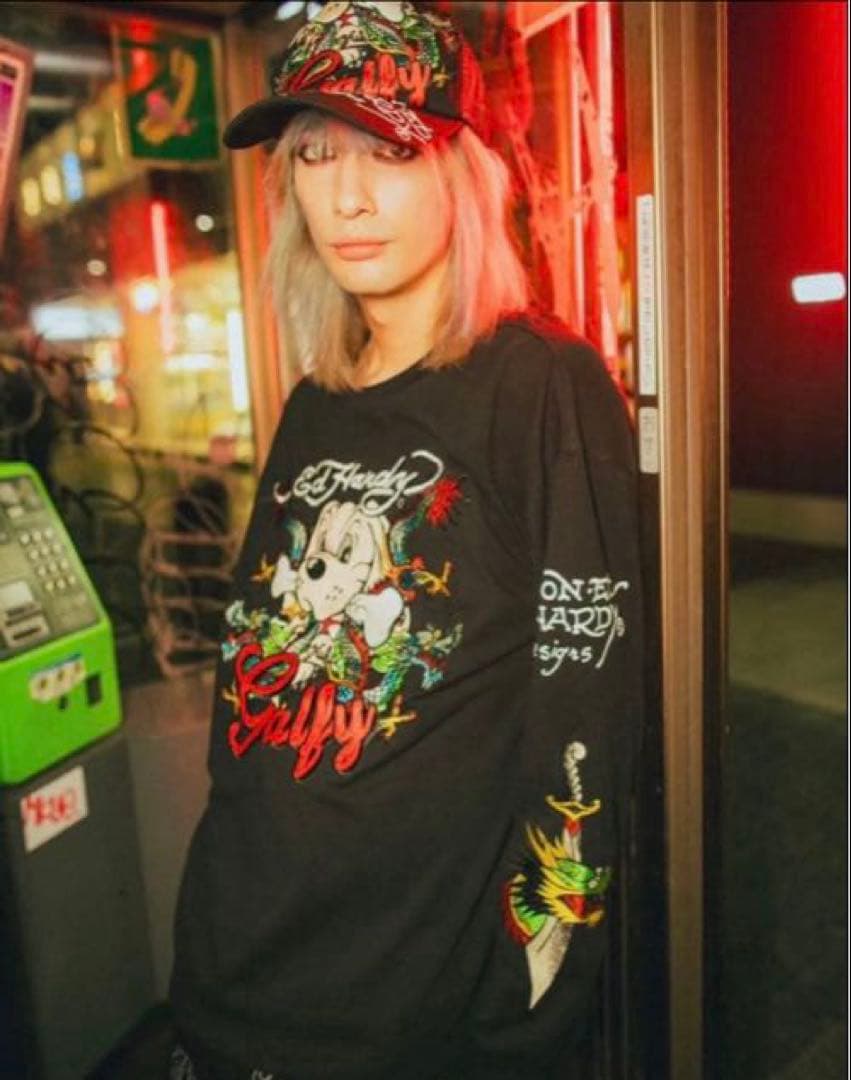 GALFYxEd HardyコラボロンTEE 中型犬 ガルフィー 刺繍 黒