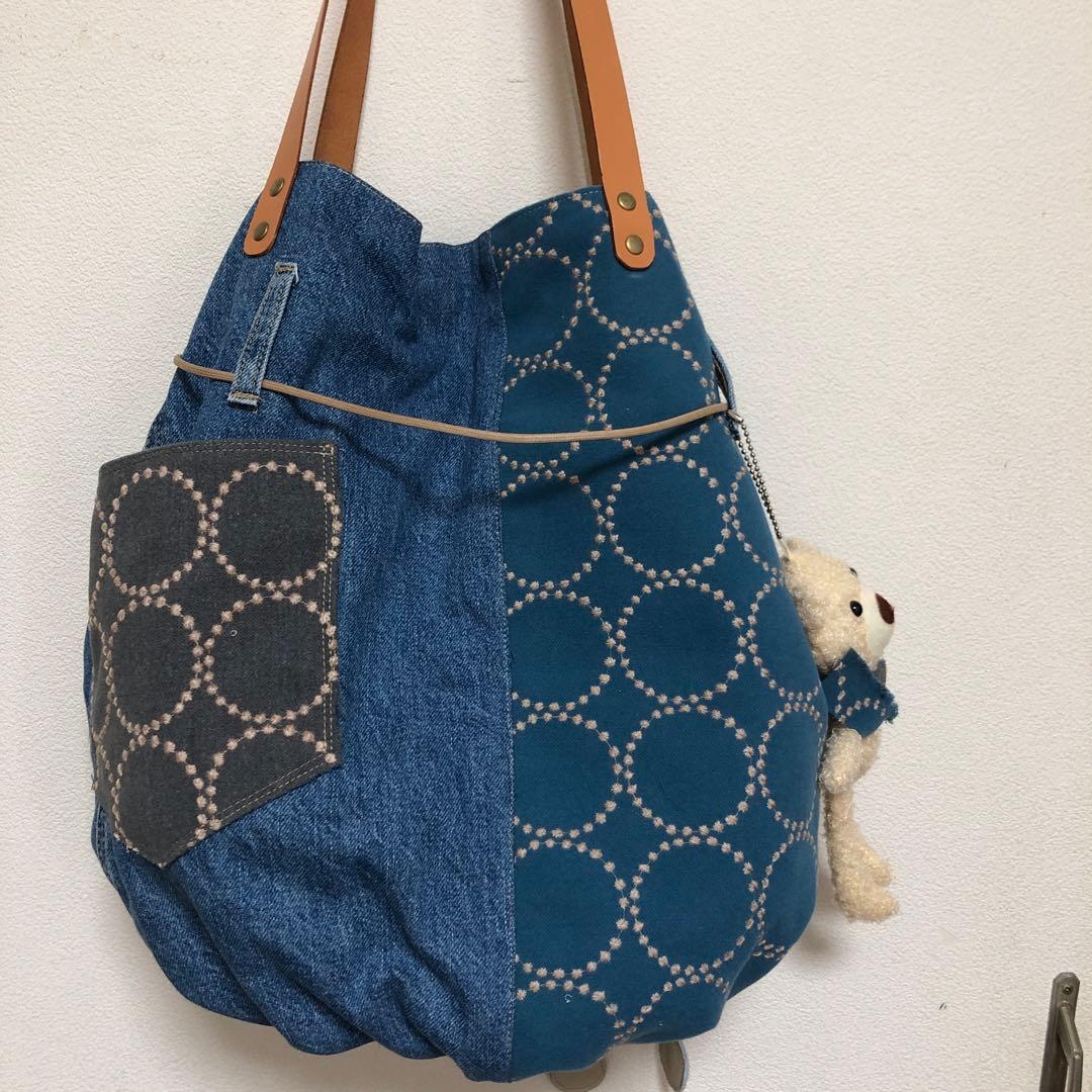 ミナペルホネン ＊ハンドメイド　Poco bag 《タンバリン》リメイクデニム