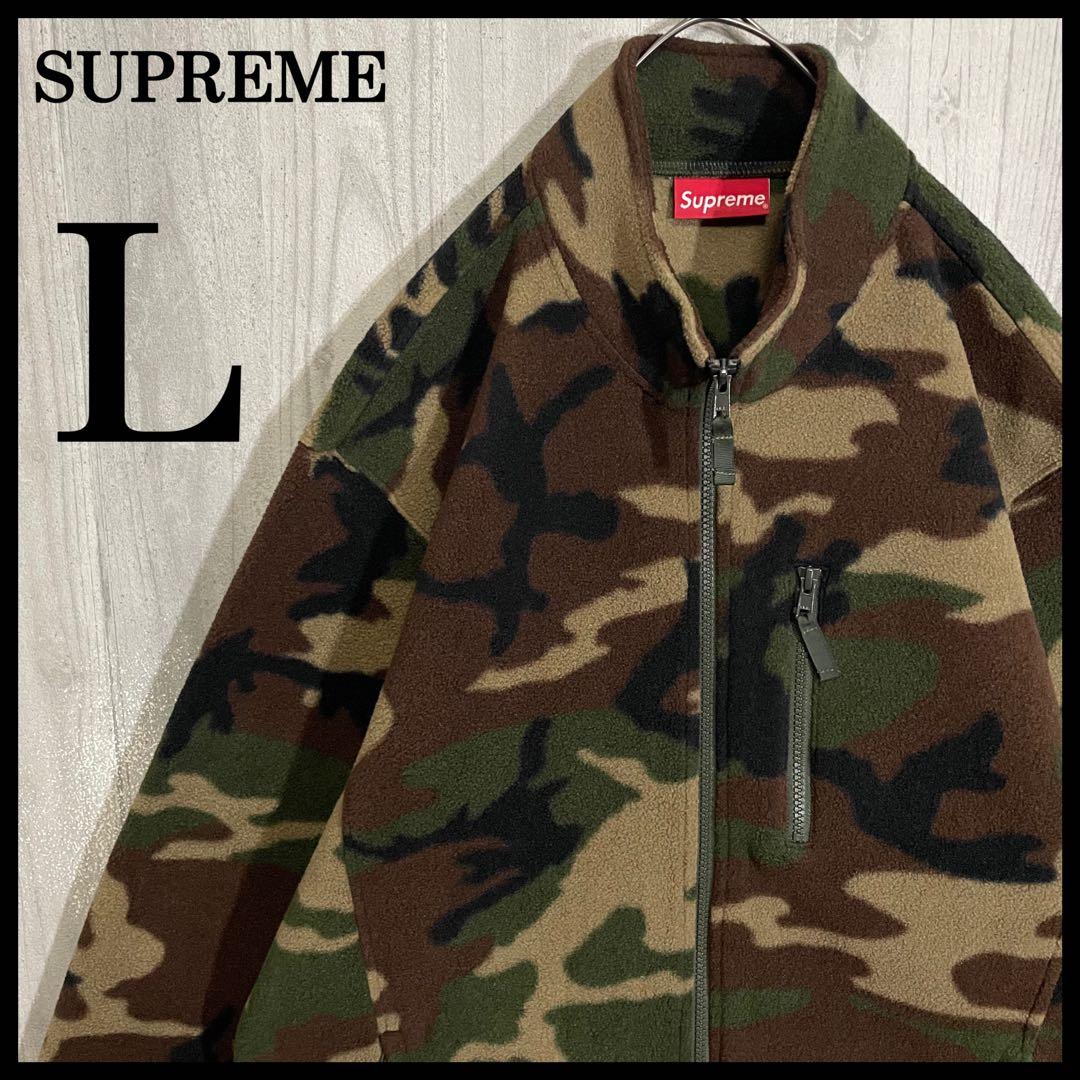希少モデル】シュプリーム ボックスロゴ入 カモ柄フリースジャケット L