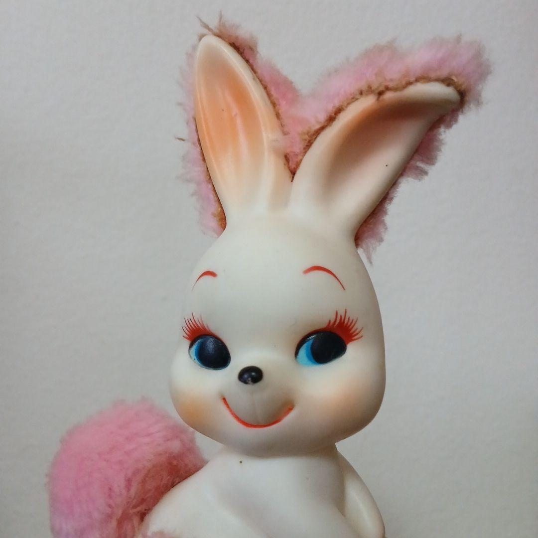 ヴィンテージ 昭和レトロ イースターウサギ ソフビ人形 2体セット品