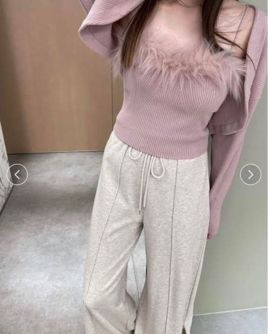 miu miu ファー付きピンクキャミソール ファー 新品 未使用