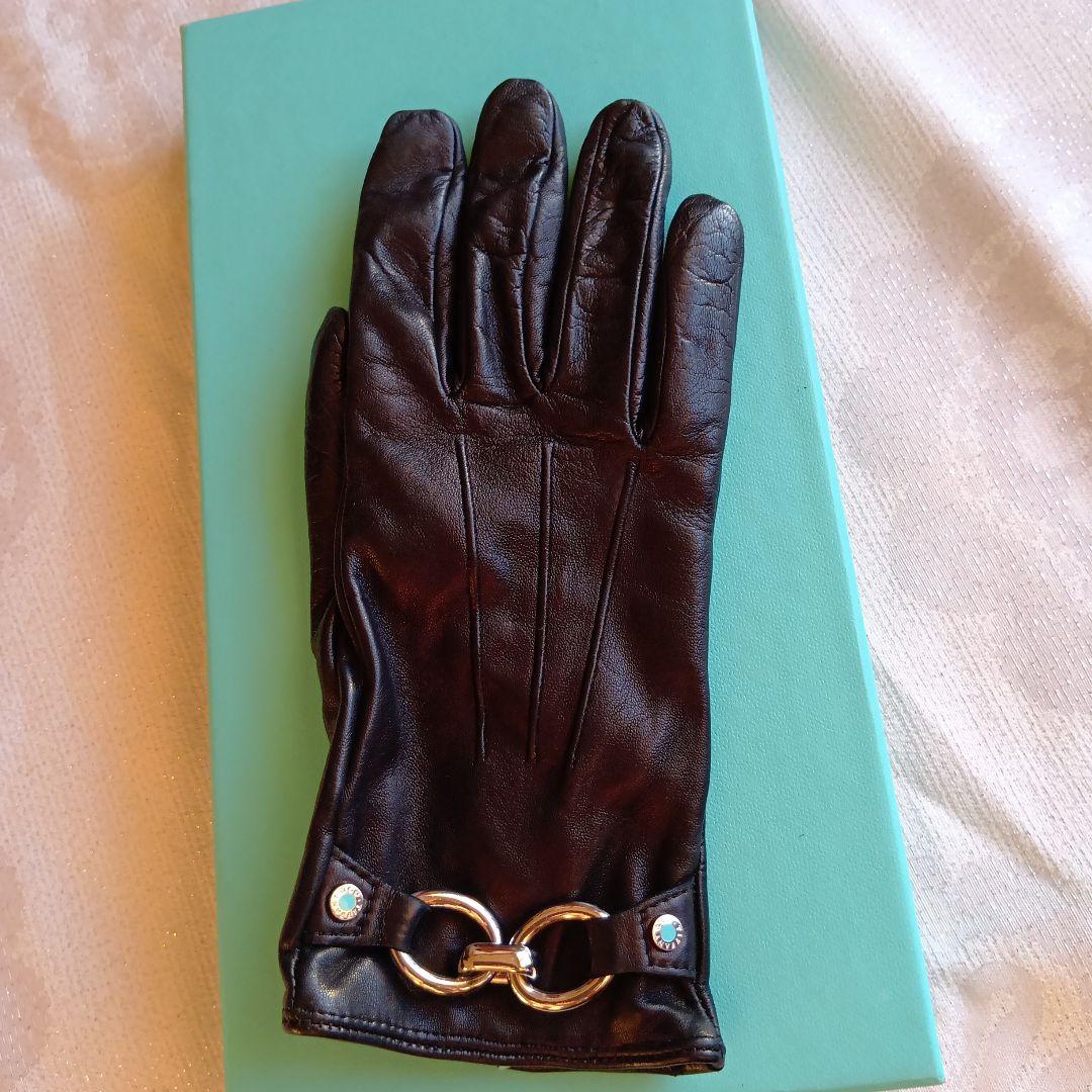 Tiffany & Co. ブラックレザー手袋