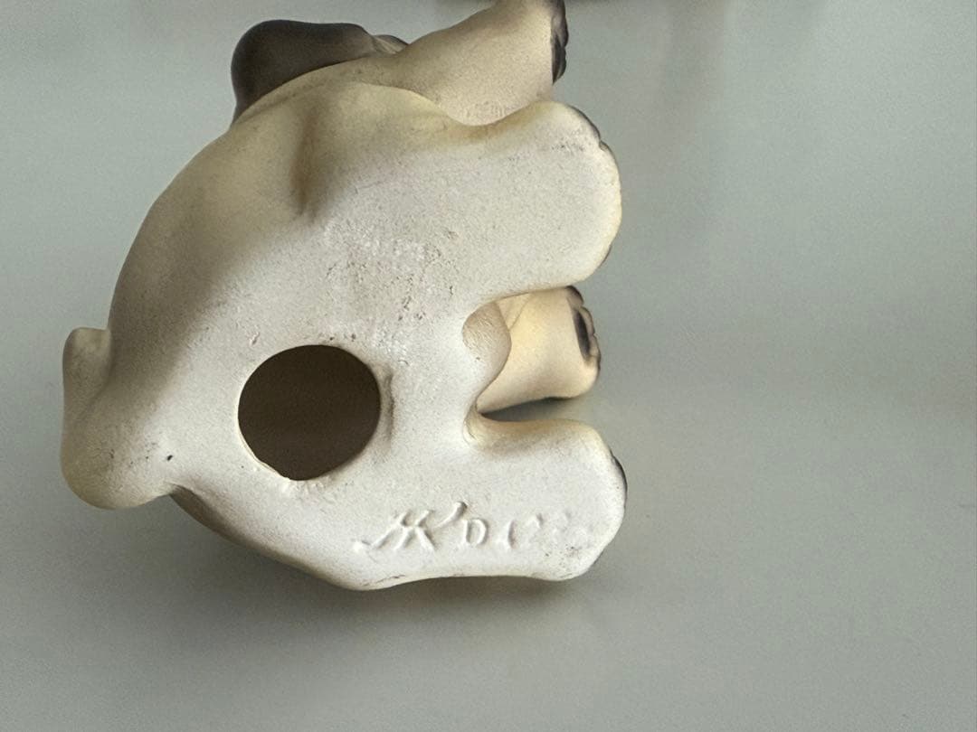 イタリア ドマン製】パグ フィギュリン 親子4体セット 陶器 置物Demain