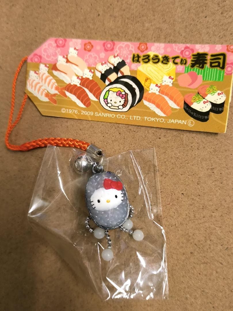 未使用 2009年 ハローキティ はろうきてぃ寿司 ストラップ根付 いくら軍艦