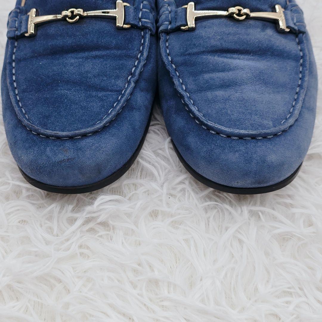 ✨美品✨TOD'S トッズ 本革 スエード ビット ローファー 青 24.5cm