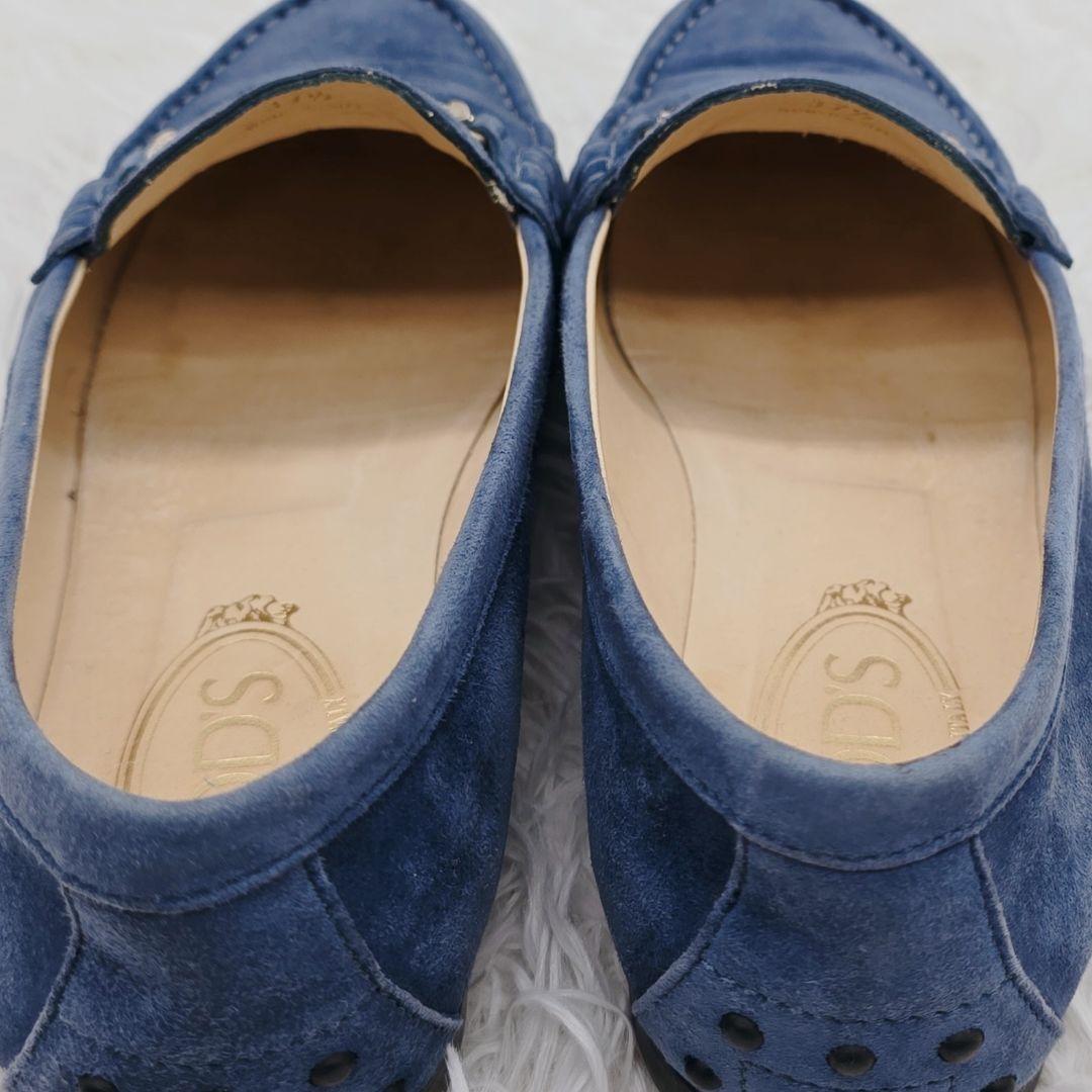 ✨美品✨TOD'S トッズ 本革 スエード ビット ローファー 青 24.5cm