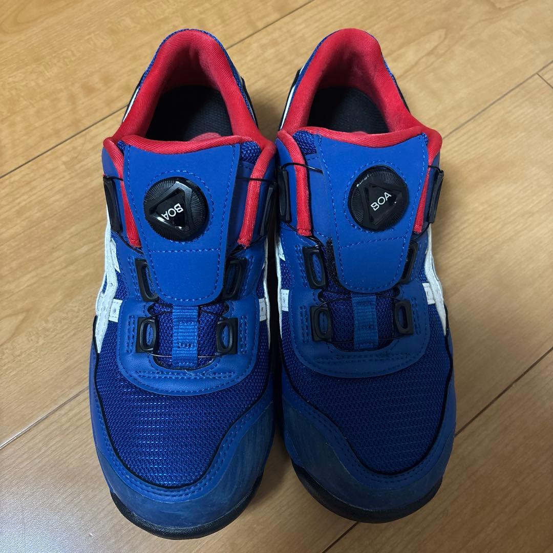 ASICS BOA 安全靴 青/赤　アシックス　ウィンジョブ 23.5cm