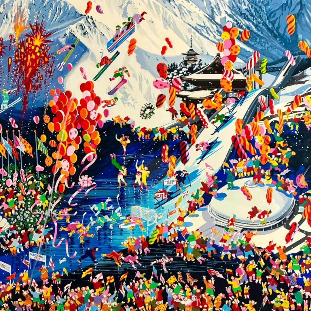 ヒロ・ヤマガタ「長野オリンピック」シルクスクリーン 大作 直筆サイン