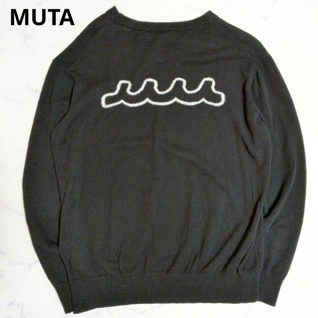 MUTA ムータマリン ニット クルーネック ウェーブ ブラック 8 XL muta MARINE（ムータマリン） セーター ニット muta MARINE/ムータ