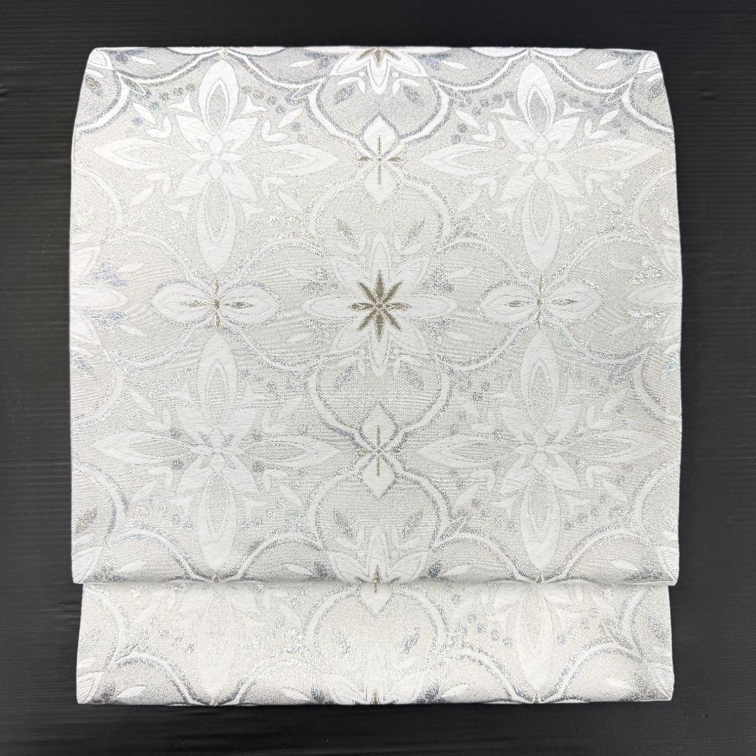 袋帯　西陣織　フォーマル　アラベスク　華紋　ホロ銀箔　お仕立て込み 袋帯 西陣織 フォーマル アラベスク 華紋 ホロ銀箔 お仕立て込み