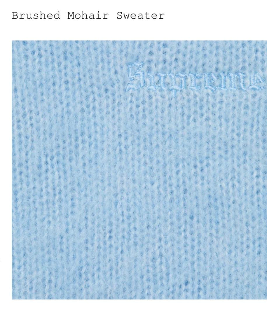 Supreme Brushed Mohair Sweater ライトブルー M - メルカリ