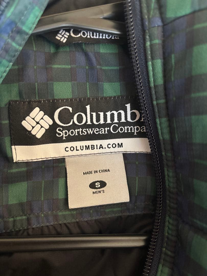 Columbia hooded puffer jacket チェック柄 - メルカリ