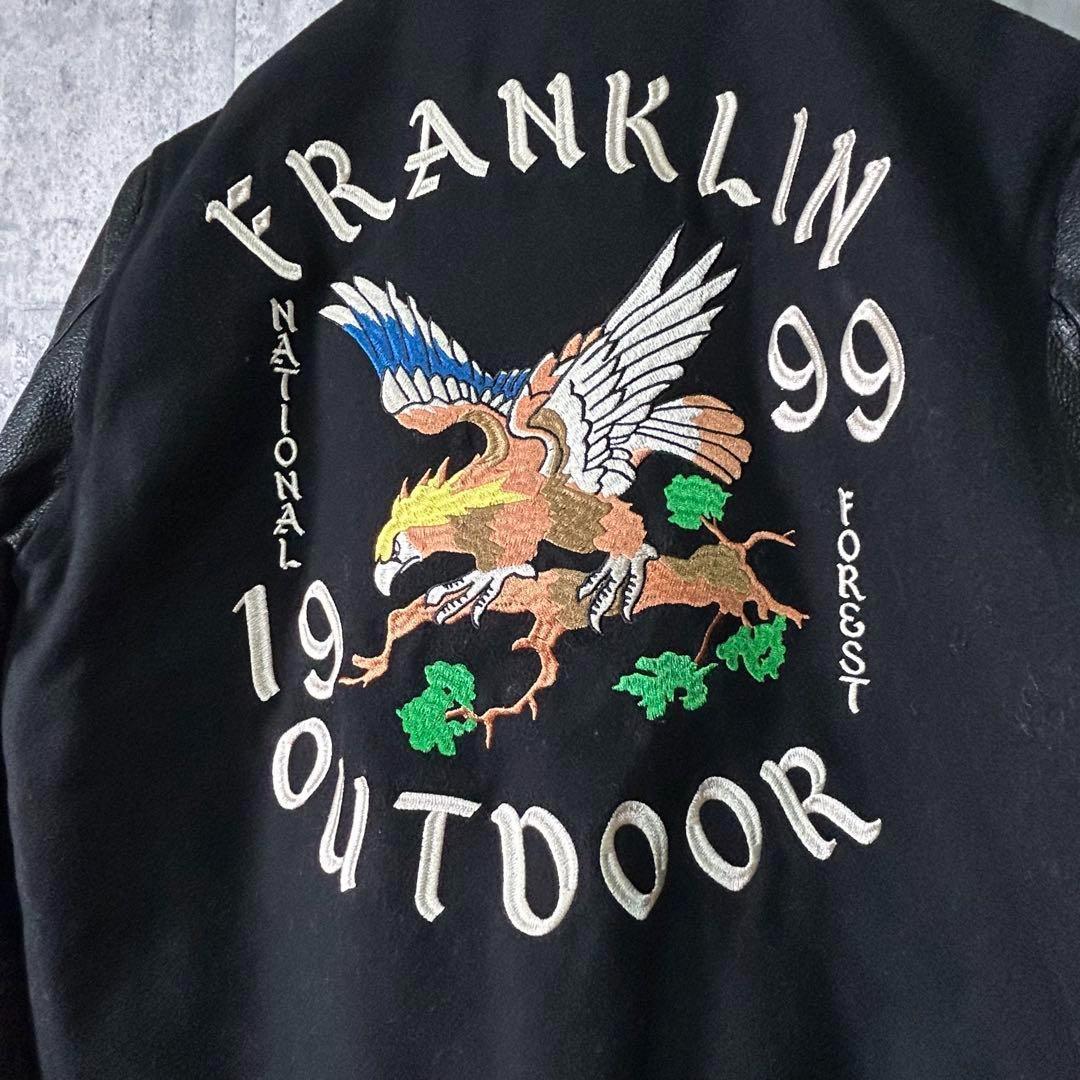 FRANKLIN & MARSHALL 刺繍 スーベニア スタジャン レザー 黒 - メルカリ