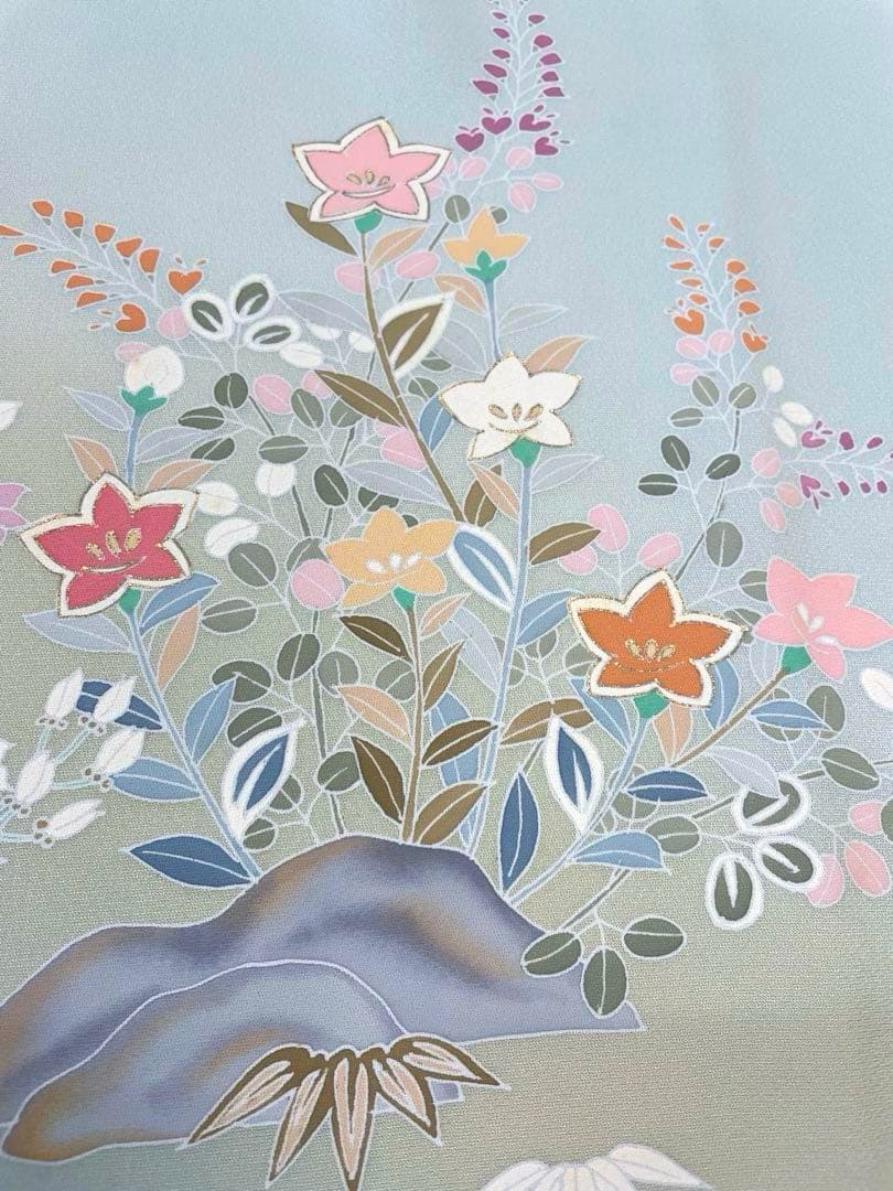 梅乃【162】正絹 訪問着 フルセット 美品 七五三 入卒式 お宮参り 水色