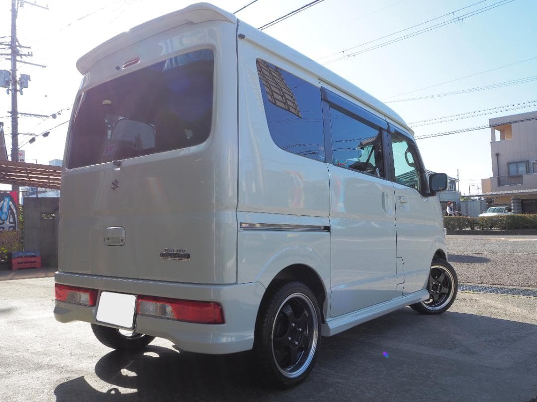 新品5本スポーク 5.5J 4枚 深リム 逆ゾリ ブラック 軽四ツライチ