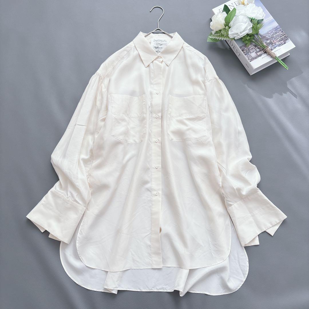 最新 Chaos カオス シルクサンドシャツ 絹100%