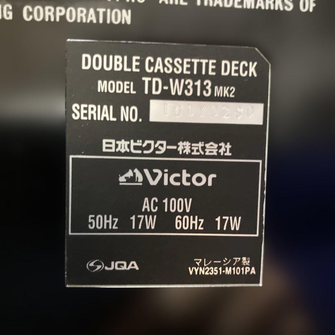 【3日間決算バーゲン】《動作品》 Victor TD-W313 Wカセットデッキ