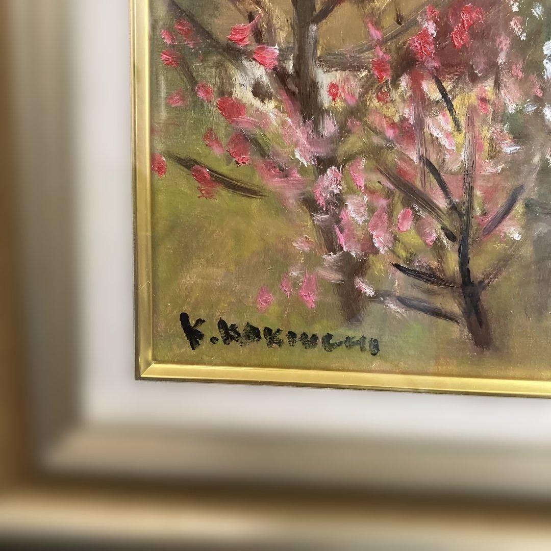 油彩 垣内カツアキ 「富士と紅白梅 F10」