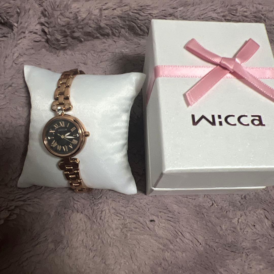 即購入可　wicca 腕時計　ソーラー wicca（ウィッカ） 腕時計 ソーラーテック クリスタル入りモデル