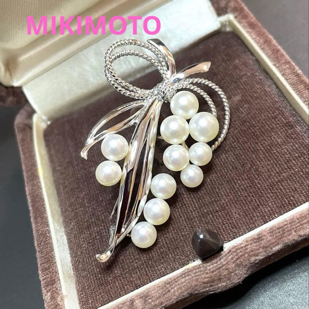 ミキモトパールブローチ ケース付き あこや真珠 本真珠 入学式 卒業式
