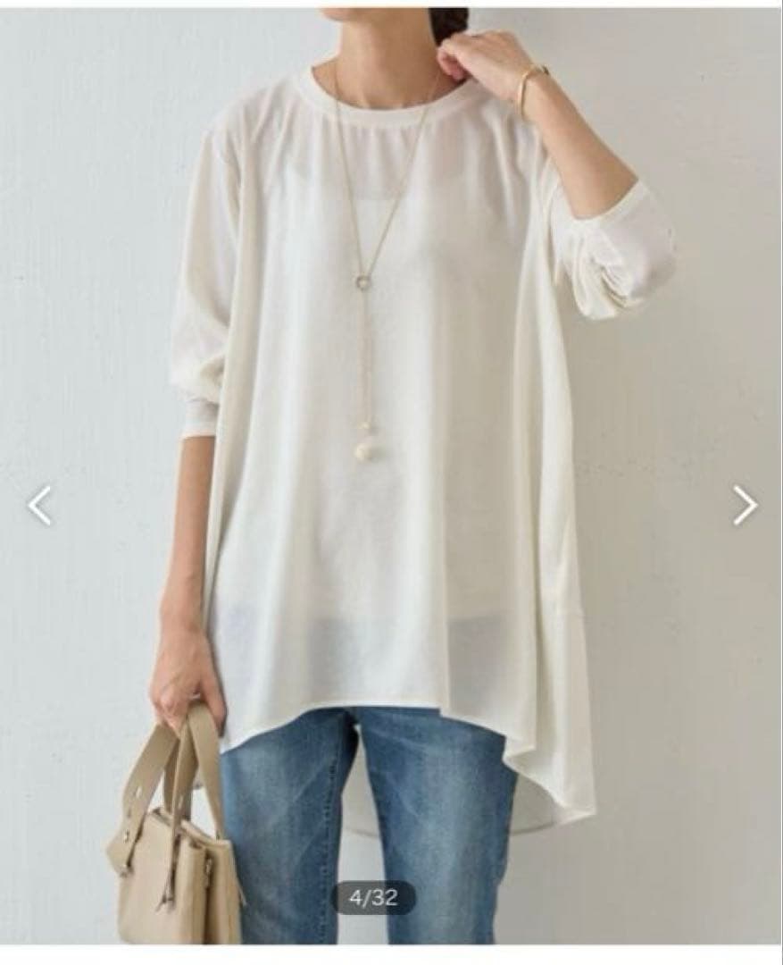 最終価格　BEARDSLEY 《LIVETART》後ろドレープ Tブラウス