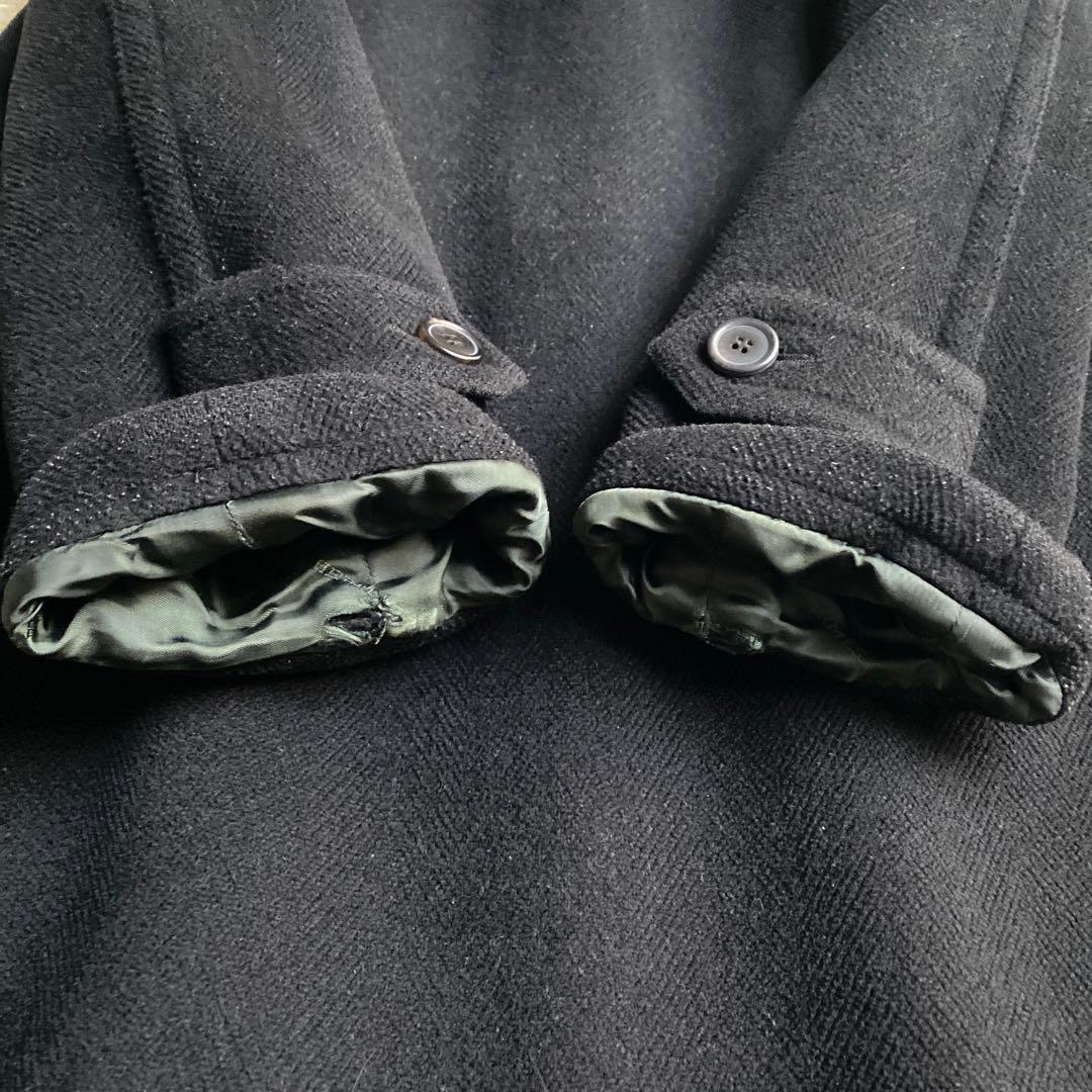 希少】HERMES エルメス ダッフルコート ヴィンテージ 50 ブラック 黒