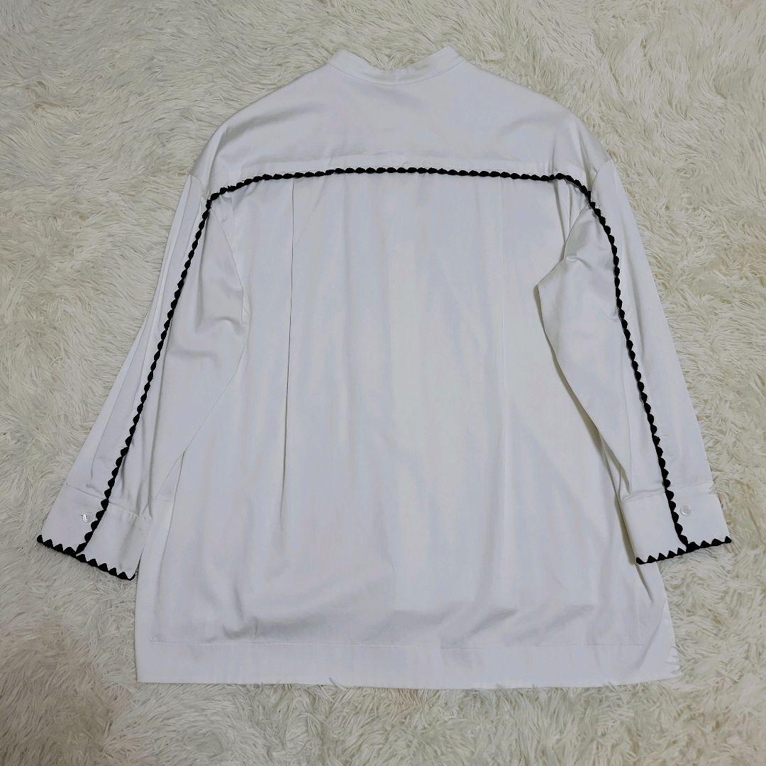 美品✨ yori ヨリ ハマグリ刺繍ブラウス バンドカラー 長袖 38 - メルカリ