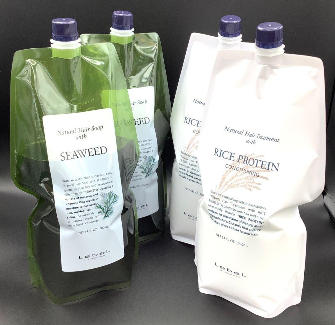 ナチュラルヘアーソープシーウィード×2、ライスプロテイン×2　1600mlセット Amazon | ルベル ナチュラルヘアソープ シーウィード シャンプー