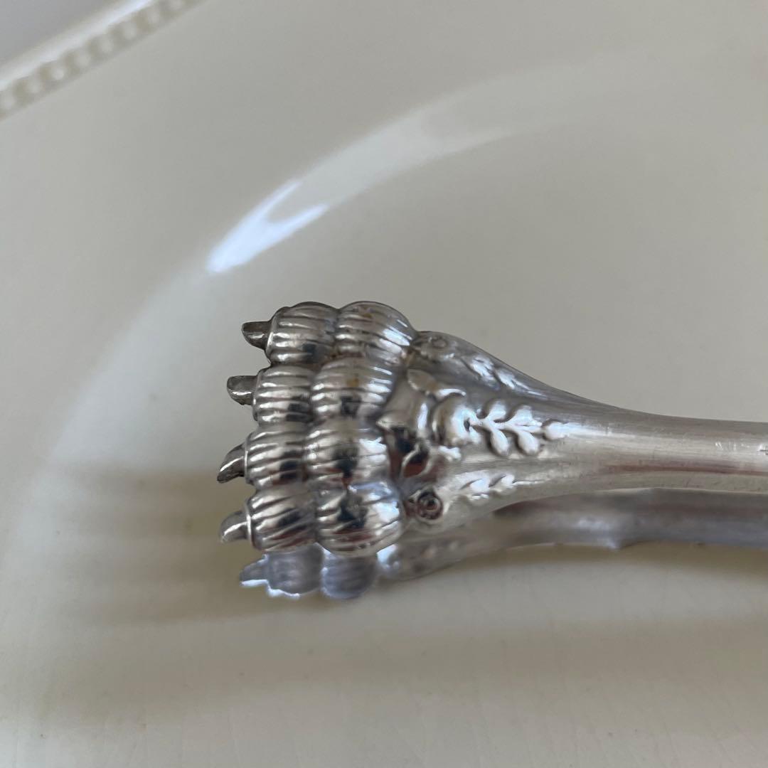フランス アンティーク]クリストフル獣手シルバーシュガートング刻印