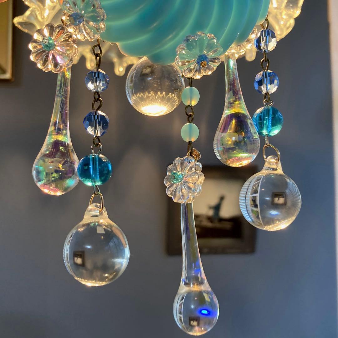 ミニシャンデリア 19世紀 フランス オパールセント アンティーク 超