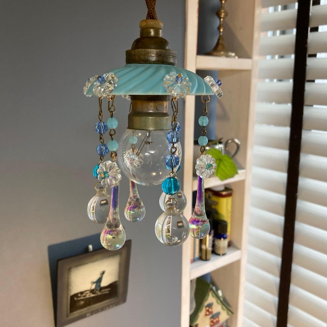 ミニシャンデリア 19世紀 フランス オパールセント アンティーク 超