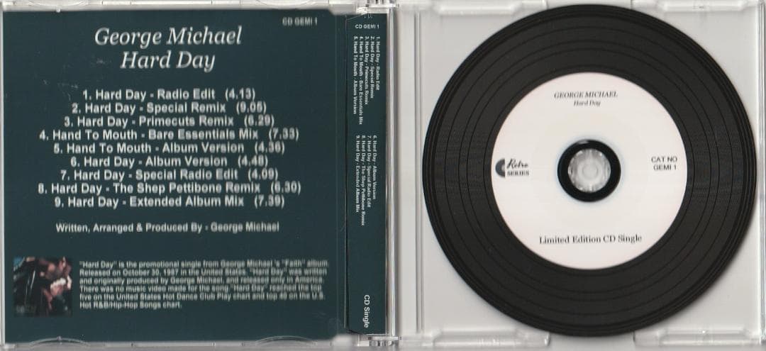 George Michael Hard Day REMIXES 貴重 CD