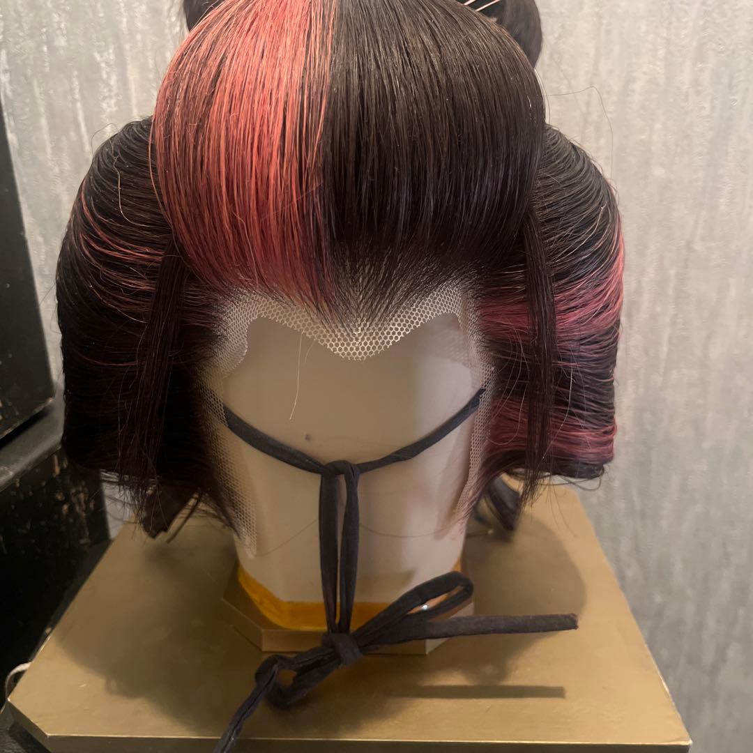 大衆演劇カツラ　女形 黒とピンク