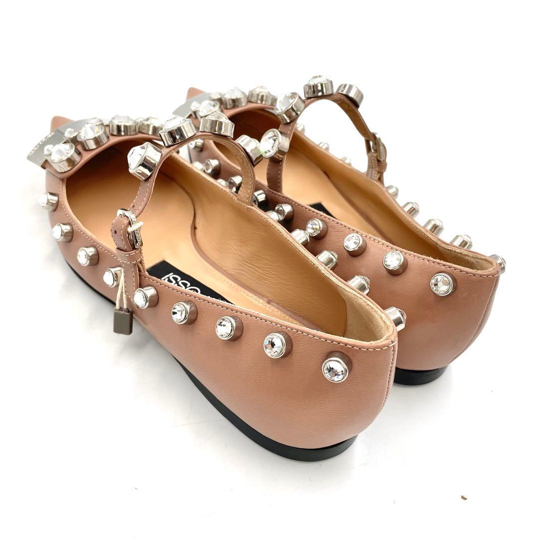 《未使用品》セルジオロッシ sr1 パンプス ビジュ ピンク ベージュ系 34