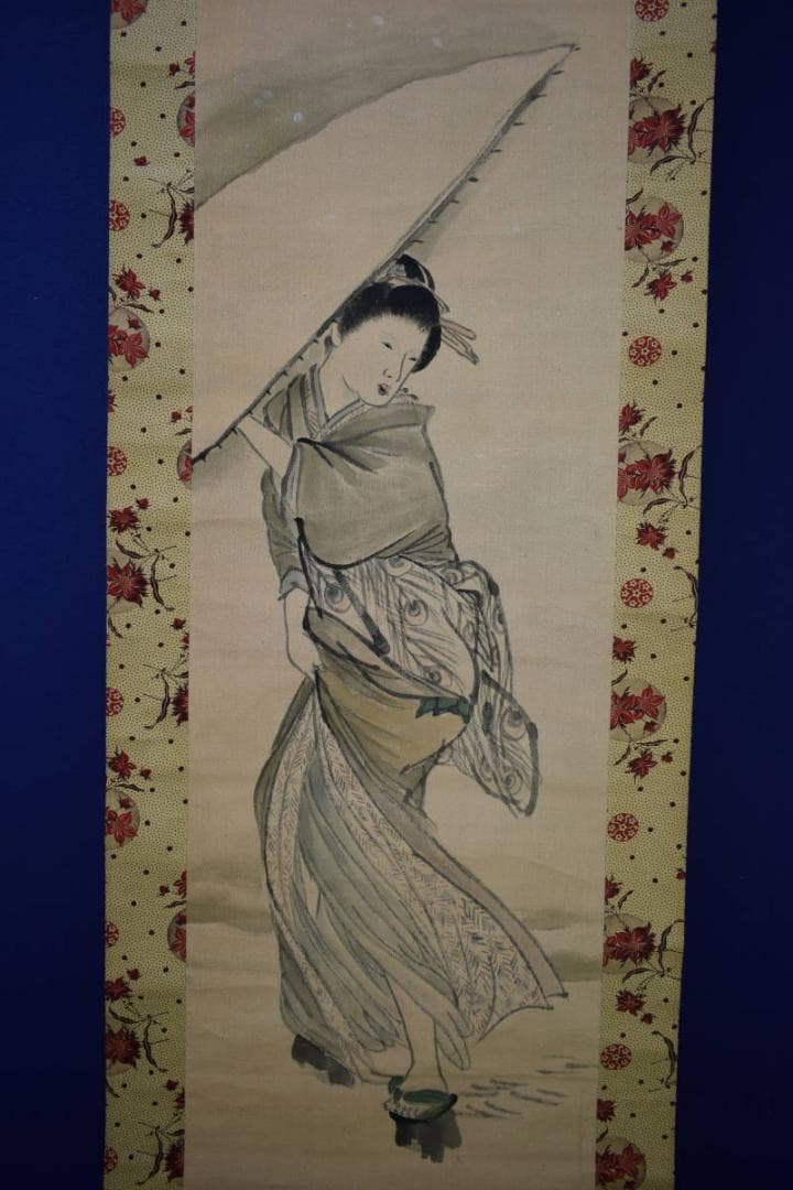 不詳/作者不明/雪中美人図/布袋屋掛軸HH-200 - メルカリ