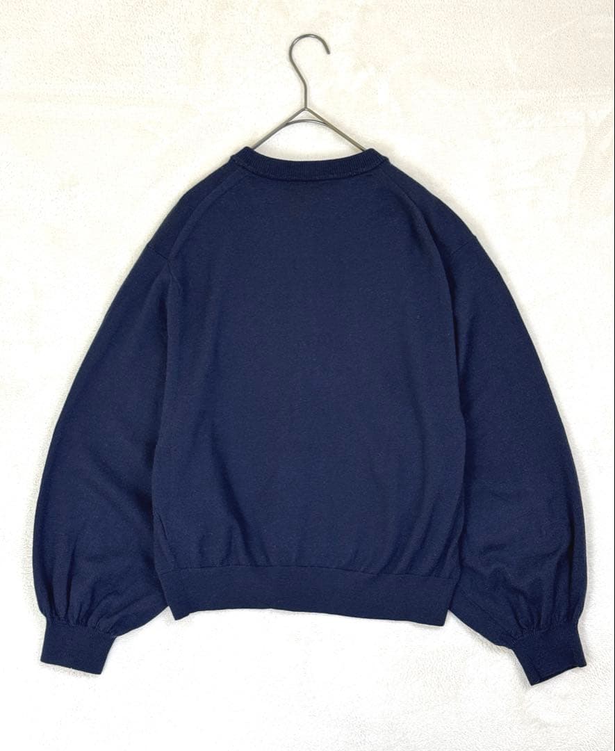 ORCIVALオーシバルメタルボタンカーディガンボリュームスリーブ紺色