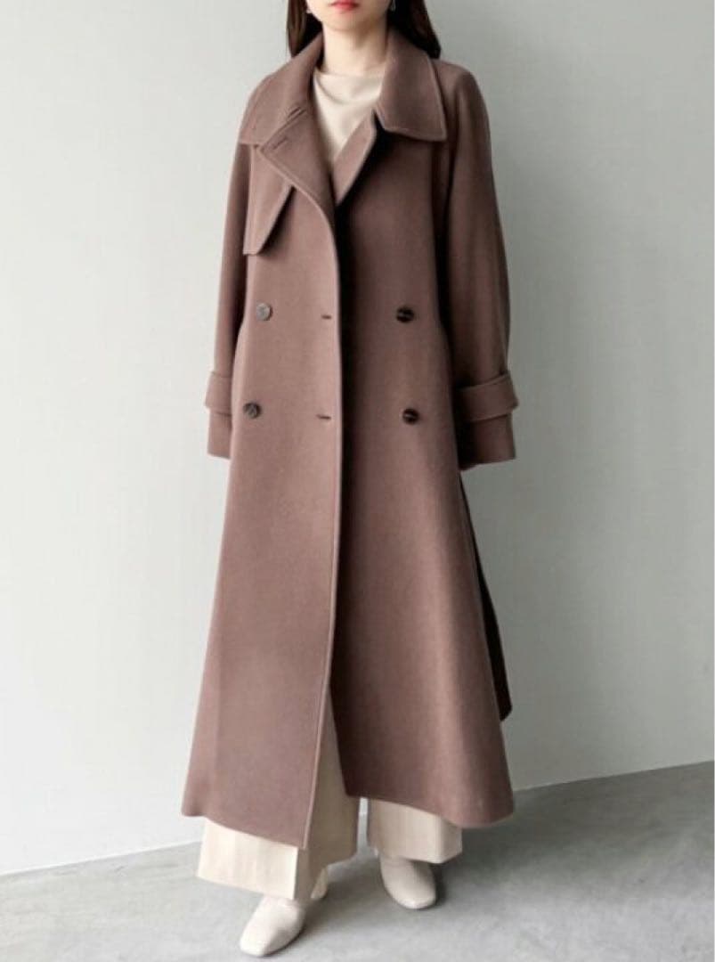 未使用新品】cocodeal ウールトレンチコート ブラウン - メルカリ