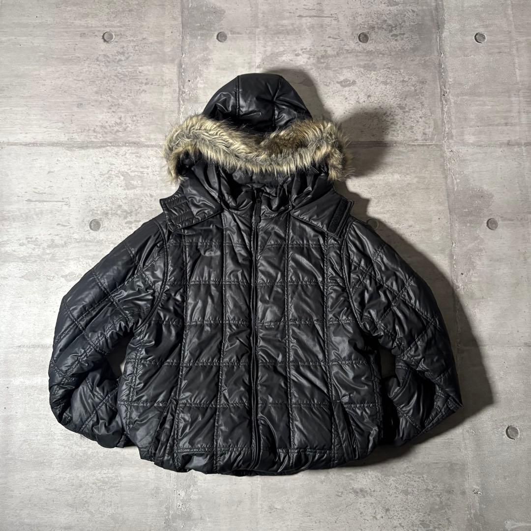 00s archive hooded far puffer jacket y2k - メルカリ