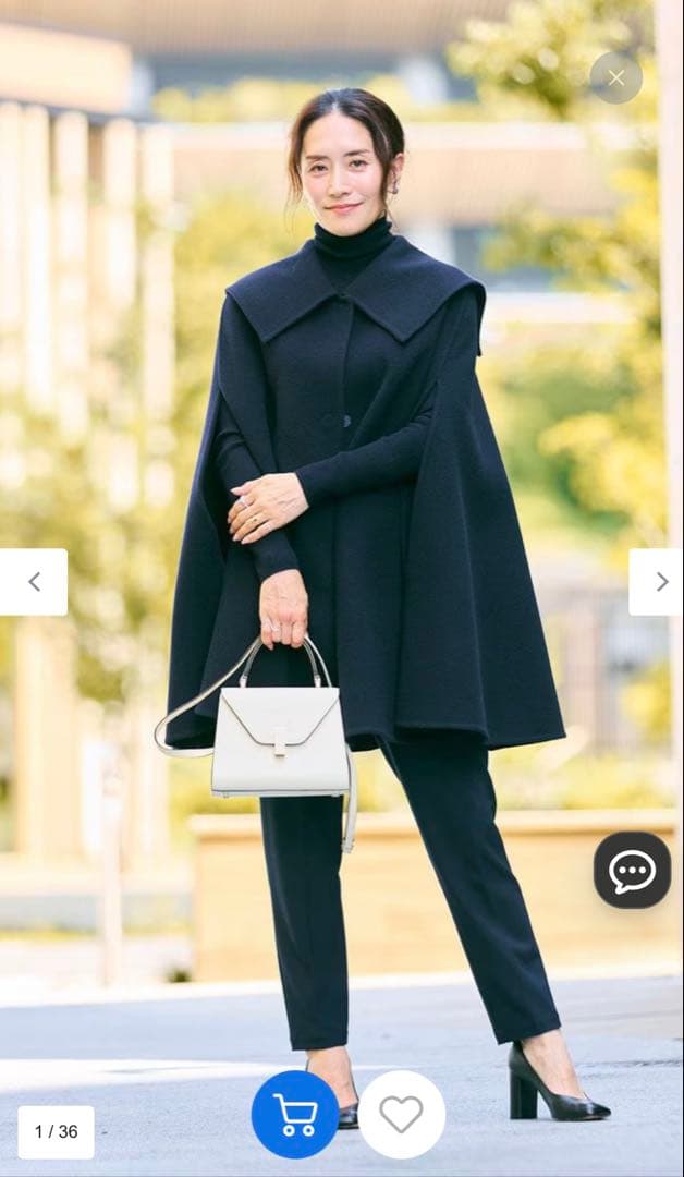 Newans ハッシュニュアンス セーラーカラーダブルフェイスカープコート