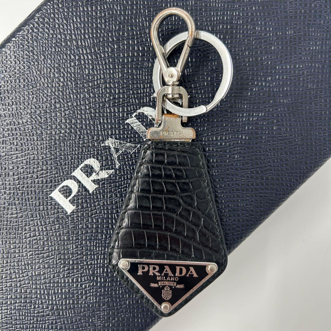 希少モデル　プラダ　キーリング　キーケース　三角ロゴ　クロコ　メンズ　本革 セール】PRADA キーケース 三角ロゴ サフィアーノ 1PG222 (PRADA/キー