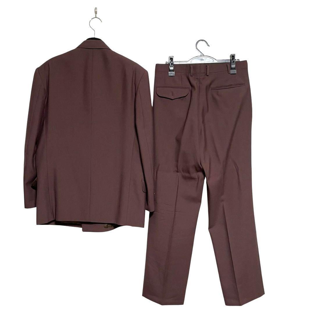 ダブルスーツ セットアップ ツータック 昭和レトロ ヴィンテージ 赤茶