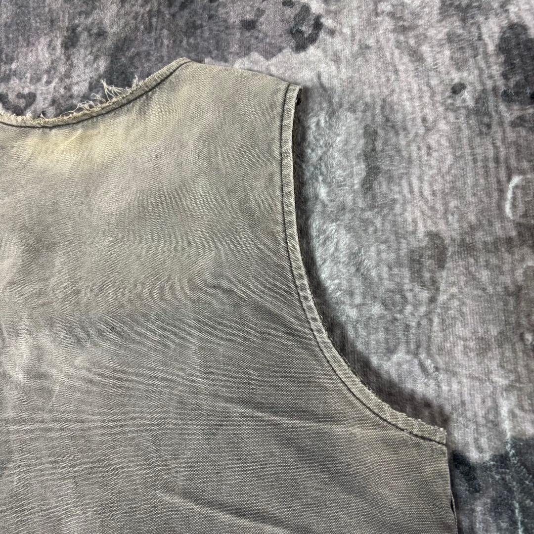 Carhartt ダックベスト V26 ボロ レザータグ 雰囲気抜群 一点物 - メルカリ